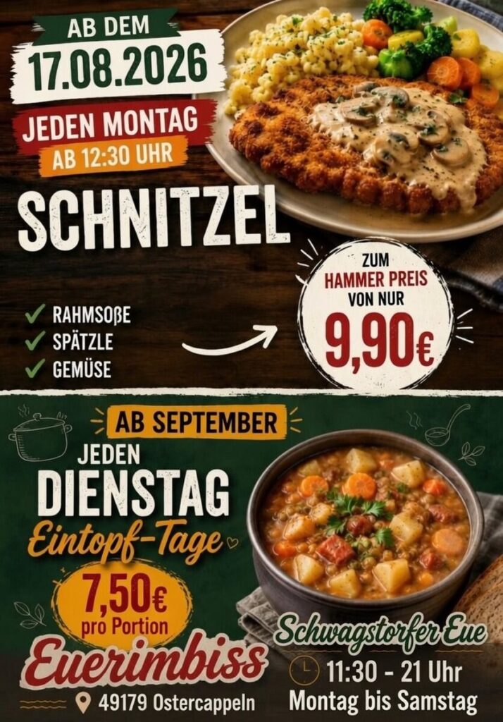 Imbiss in Ostercappeln - Angebot